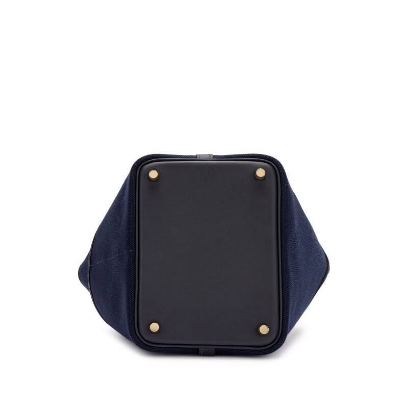 Hermès Caban Swift and Bleu Marine Toile Goeland Cargo Picotin Lock 18 Gold Hardware - Image 4